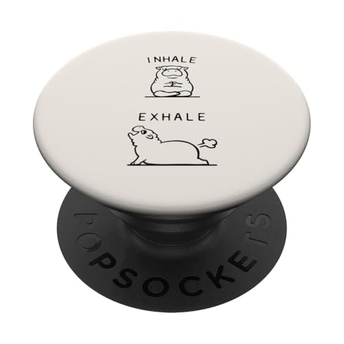 Inhale Exhale Hippo PopSockets Klebender PopGrip von Huebucket