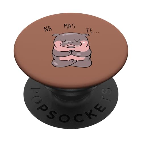 NAMASTE Hippo PopSockets Klebender PopGrip von Huebucket