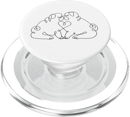 One Line Pug Kiss PopSockets PopGrip für MagSafe von Huebucket