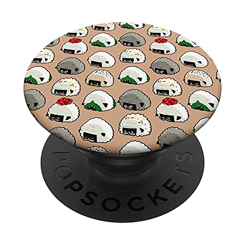Onigiri Rice Balls Pug PopSockets PopGrip: Ausziehbarer Sockel und Griff für Handys/Tablets mit Tauschbarem Top von Huebucket