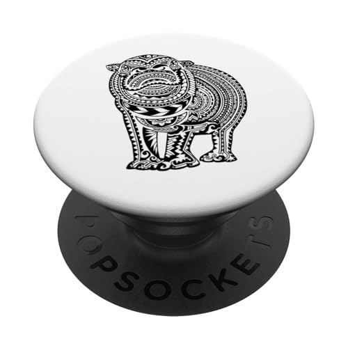 Polynesian Hippo PopSockets Klebender PopGrip von Huebucket