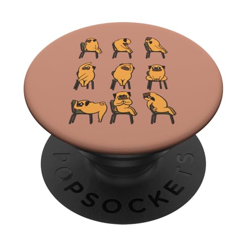 Pug Yoga at Work PopSockets Klebender PopGrip von Huebucket