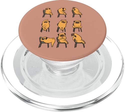 Pug Yoga at Work PopSockets PopGrip für MagSafe von Huebucket