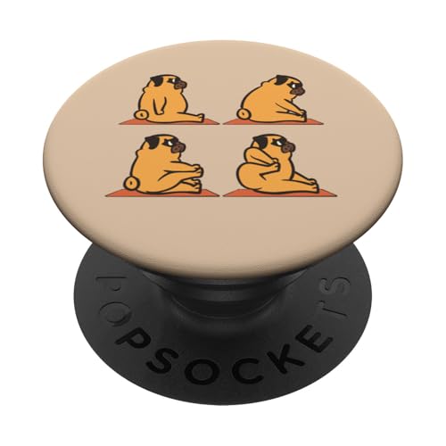Shooting Bow Pug Yoga PopSockets Klebender PopGrip von Huebucket