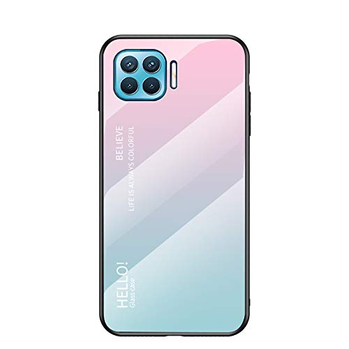 Hülle® Gradient Color Anti-Scratches Glass Case Compatible for Oppo F17 Pro/Oppo Reno4 Lite (1) von Hülle