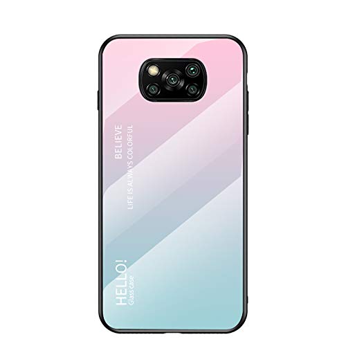 Hülle® Gradient Color Anti-Scratches Glass Case Compatible for Xiaomi Poco X3 NFC (1) von Hülle