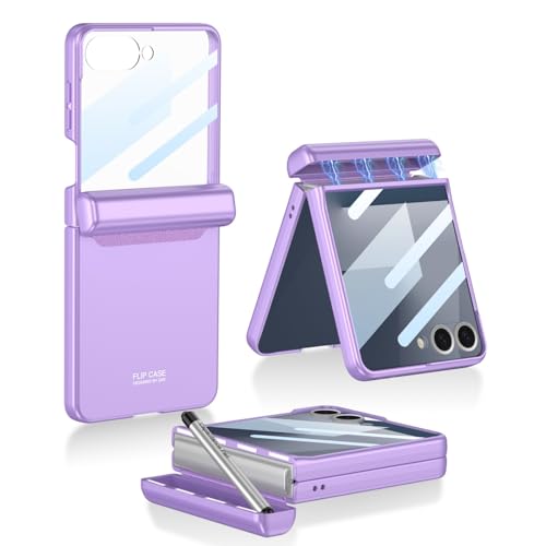 Hülle für Flip7 Handyhülle Glasfolie + Pen Box Magnetic Hinge + Stylus,Bumper Case Slim Cover für Samsung Galaxy Z Flip7(6) von Hülle
