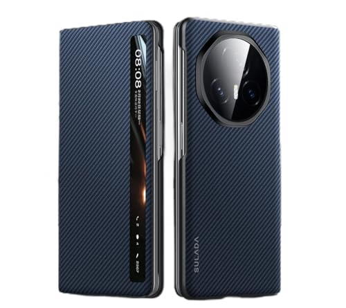 Hülle für Magic V3 Ständer Klapphüllen View Window + Wireless Charge,Carbon Fibre Magnetic Flip Folio Handyhülle für Honor Magic V3(2) von Hülle