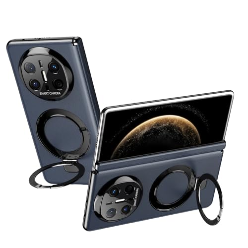 Hülle für Mate X6 Handyhülle + Magnetic Ring Bracket + Hinge + Wireless Charging,Leder Bumper Case Slim Cover für Huawei Mate X6(2) von Hülle