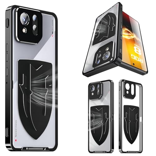 Hülle für ROG Phone 8 Pro Transparent Handyhülle,Metal Lens Cover Bumper Case für Asus ROG Phone 8 Pro(1) von Hülle