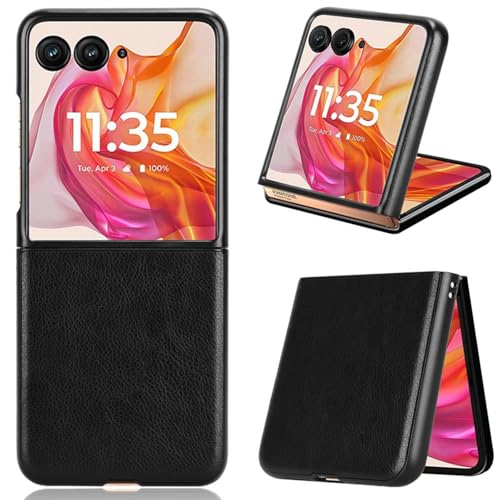 Hülle für Razr5 Handyhülle,Leder Case Stoßfänger Panzerung Slim Shell für Motorola Razr 50 Ultra(18) von Hülle