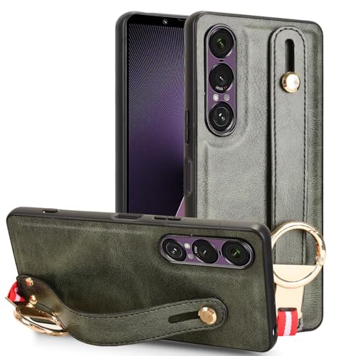 Hülle für Sony Xperia 1 VII Handyhülle,Ringhalter Armbandhalter Ständer Leder Case Bumper für Sony Xperia 1 VII(4) von Hülle