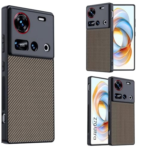 Hülle für Z70 Ultra Handyhülle Kohlefaser,Textured Leder Slim Bumper Case für ZTE Nubia Z70 Ultra(2) von Hülle