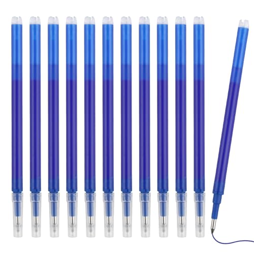 Hochwertige Radierbare Blaue Ersatzminen 0,7mm im 12er Set, Kompatibel mit Pilot FiXion, Langlebige Thermosensible Tinte, Bis zu 400m Schreiblänge von Hugfads