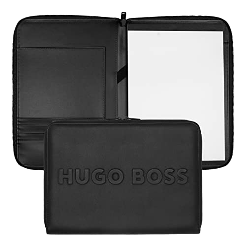 Hugo Boss Konferenzmappe Label A4 aus Kunstleder in der Farbe Schwarz, 31,5 x 25,8 x 4,4 cm, HTA209A von Hugo Boss