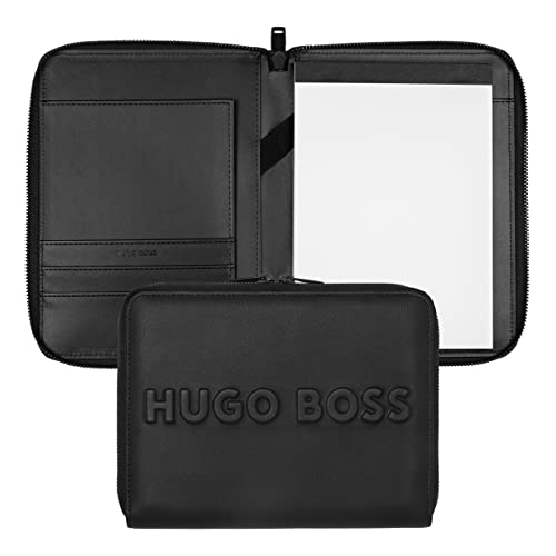 Hugo Boss Konferenzmappe Label A5 aus Kunstleder in der Farbe Schwarz, 23,5 x 17,6 x 2,2 cm, HTM209A von Hugo Boss