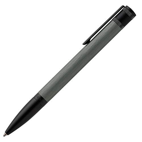 Hugo Boss Kugelschreiber Explore Brushed Grey in elegantem Grau und Schwarz, moderner Kugelschreiber in klassischem und abgerundetem Design, HST0034H, 1 Stück (1er Pack) von BOSS
