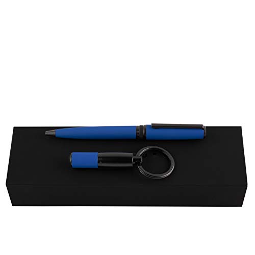 Hugo Boss Set Gear Matrix Blau, enthält Kugelschreiber und Schlüsselring, energetisches Design in Blau und Schwarz, praktisches Set für jeden Anlass, HPBK974L von Hugo Boss