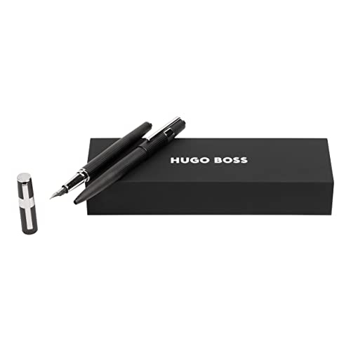 Hugo Boss Set Gear Pinstripe Black/Chrome Kugelschreiber & Füllfederhalter, in der Farbe Schwarz, HPBP285A von Hugo Boss