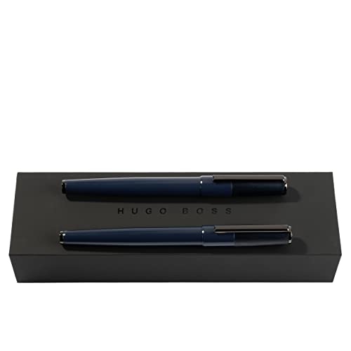 Hugo Boss Stifte-Set Gear Minimal All Navy HPPR189N (Tintenroller & Füllfederhalter) | Geschenkbox von Hugo Boss