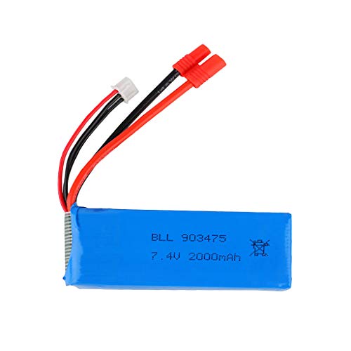 Huhu833 7.4V 2000mAH Lipo Batterie RC Akku für Syma X8 X8C X8W X8G RC Drone Upgrade Spare Part RC Drohne Ersatzakku (Schwarz) von Huhu833 Toy