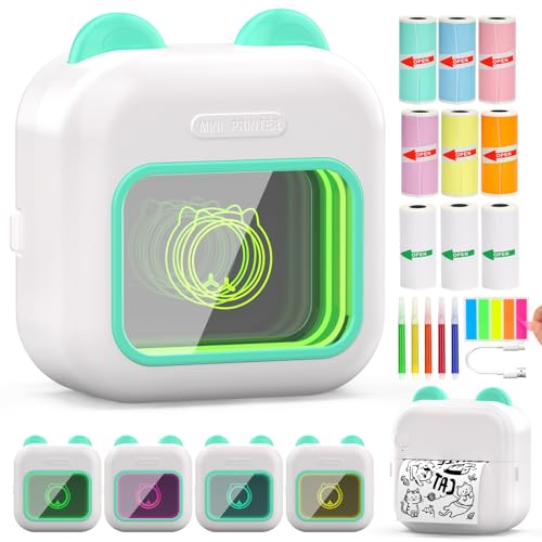 HuiJuKeJi LED Mini Drucker, Taschendrucker, Mini Fotodrucker für Smartphone, Sticker Drucker, Thermo Fotodrucker für Memo Journal Reisen Logo Notizen Journal Liste HuiJuKeJi LED Mini Drucker, Taschendrucker, Mini Fotodrucker für Smartphone, Sticker Drucker, Thermo Fotodrucker für Memo Journal Reisen Logo Notizen Journal Liste von HuiJuKeJi