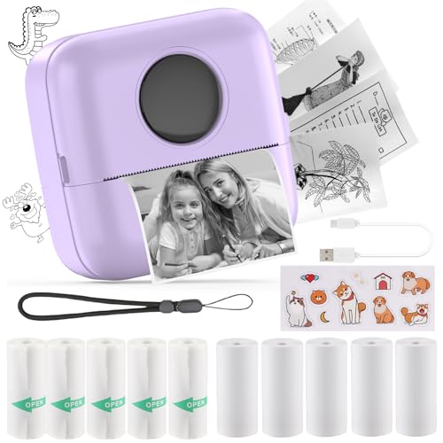 HuiJuKeJi Mini Drucker, Taschendrucker, Mini Fotodrucker für Smartphone, Sticker Drucker, Thermo Fotodrucker für Journal, Reisen Logo, Notizen, Journal, Liste, Memo (Purple) HuiJuKeJi Mini Drucker, Taschendrucker, Mini Fotodrucker für Smartphone, Sticker Drucker, Thermo Fotodrucker für Journal, Reisen Logo, Notizen, Journal, Liste, Memo (Purple) von HuiJuKeJi