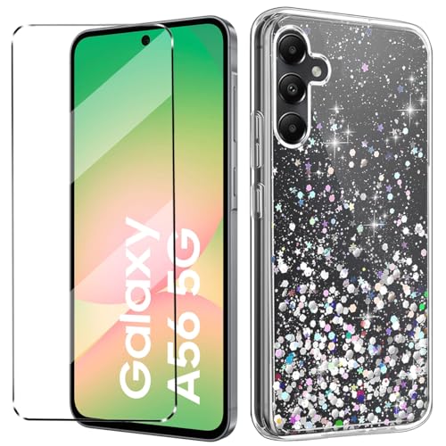 Glitzer Bling hülle mit Glas 1Pcs Compatible with Samsung Galaxy A56 Folie, hülle silikon stoßfest für Samsung Galaxy A56 schutzhülle schutzfolie schutzglas Folie handyhülle Clear Glitzer Bling hülle mit Glas 1Pcs Compatible with Samsung Galaxy A56 Folie, hülle silikon stoßfest für Samsung Galaxy A56 schutzhülle schutzfolie schutzglas Folie handyhülle Clear von HuiYouMY
