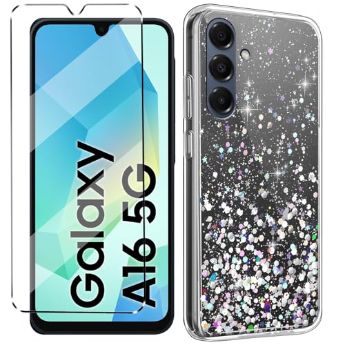Glitzer Bling hülle mit Glas 1Pcs Compatible with Samsung Galaxy A16 Folie, hülle silikon stoßfest für Samsung Galaxy A16 schutzhülle schutzfolie schutzglas Folie handyhülle Clear Glitzer Bling hülle mit Glas 1Pcs Compatible with Samsung Galaxy A16 Folie, hülle silikon stoßfest für Samsung Galaxy A16 schutzhülle schutzfolie schutzglas Folie handyhülle Clear von HuiYouMY