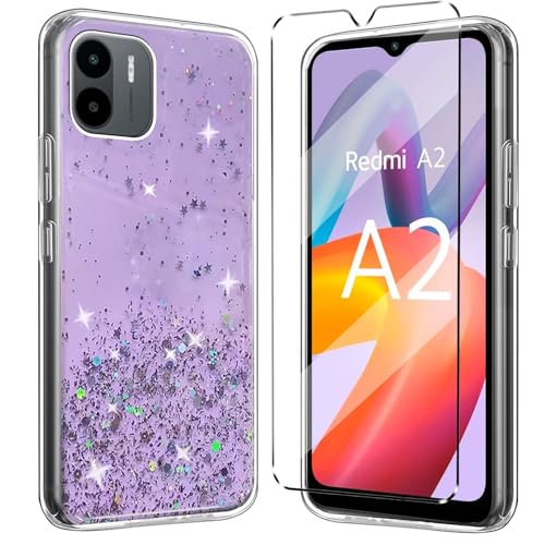 HuiYouMY Glitzer Bling hülle mit Glas 1Pcs Compatible with Xiaomi Redmi A2 A1 Folie, hülle silikon stoßfest für Xiaomi Redmi A2 A1 schutzhülle schutzfolie schutzglas Folie handyhülle Purple HuiYouMY Glitzer Bling hülle mit Glas 1Pcs Compatible with Xiaomi Redmi A2 A1 Folie, hülle silikon stoßfest für Xiaomi Redmi A2 A1 schutzhülle schutzfolie schutzglas Folie handyhülle Purple von HuiYouMY