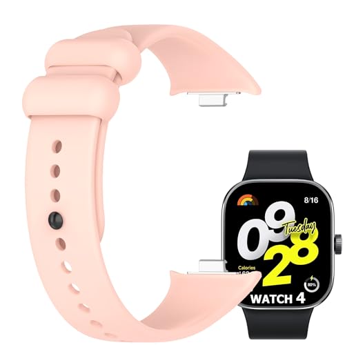 HuiYouMY 1 Set Sport Silikon Armband Uhrenarmband Compatible with Xiaomi Redmi Watch 4 Silikon Armbänder Uhrenarmband Sportarmband für Redmi Watch 4 - Armband TPU Silikon Set Fitnesstracker Pink von HuiYouMY