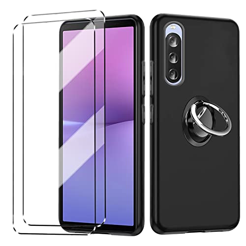 HuiYouMY [4 in 1 hülle und 2 Glas für Sony Xperia 10V, mit Ring, hülle silikon hülle stoßfest Sony Xperia 10V schutzhülle schutzfolie Folie handyhülle silikon-Black HuiYouMY [4 in 1 hülle und 2 Glas für Sony Xperia 10V, mit Ring, hülle silikon hülle stoßfest Sony Xperia 10V schutzhülle schutzfolie Folie handyhülle silikon-Black von HuiYouMY