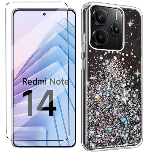 HuiYouMY Glitzer Bling hülle mit Glas 1Pcs Compatible with Xiaomi Redmi Note 14 5G Folie, hülle silikon stoßfest für Redmi Note 14 5G schutzhülle schutzfolie schutzglas handyhülle Black HuiYouMY Glitzer Bling hülle mit Glas 1Pcs Compatible with Xiaomi Redmi Note 14 5G Folie, hülle silikon stoßfest für Redmi Note 14 5G schutzhülle schutzfolie schutzglas handyhülle Black von HuiYouMY