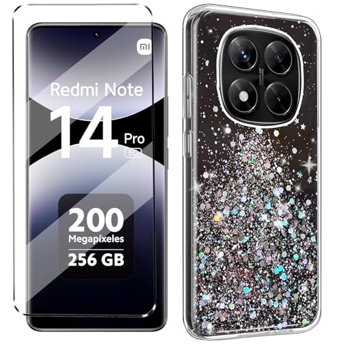 Glitzer Bling hülle mit Glas 1Pcs Compatible with Xiaomi Redmi Note 14 Pro 5G / POCO X7 5G Folie, hülle silikon stoßfest für Redmi Note 14 Pro 5G schutzhülle schutzfolie schutzglas handyhülle Black Glitzer Bling hülle mit Glas 1Pcs Compatible with Xiaomi Redmi Note 14 Pro 5G / POCO X7 5G Folie, hülle silikon stoßfest für Redmi Note 14 Pro 5G schutzhülle schutzfolie schutzglas handyhülle Black von HuiYouMY