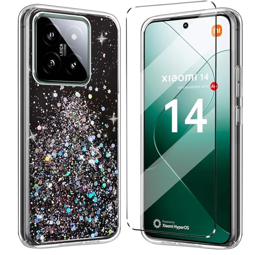 HuiYouMY Glitzer Bling hülle mit Glas 1Pcs Compatible with Xiaomi 14 Folie, hülle silikon stoßfest für Xiaomi 14 schutzhülle schutzfolie schutzglas Folie handyhülle Black HuiYouMY Glitzer Bling hülle mit Glas 1Pcs Compatible with Xiaomi 14 Folie, hülle silikon stoßfest für Xiaomi 14 schutzhülle schutzfolie schutzglas Folie handyhülle Black von HuiYouMY