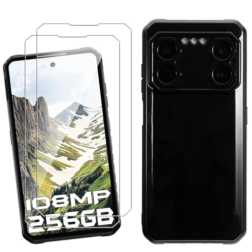 HuiYouMY Handyhülle Kompatibel mit IIIF150 B2 Pro Hülle Schwarz mit 2 Stück Gehärtetes Glas Schutzfolie, Weich Black Schutzhülle Starker Schutz Silikon Case TPU Cover (6.78") von HuiYouMY