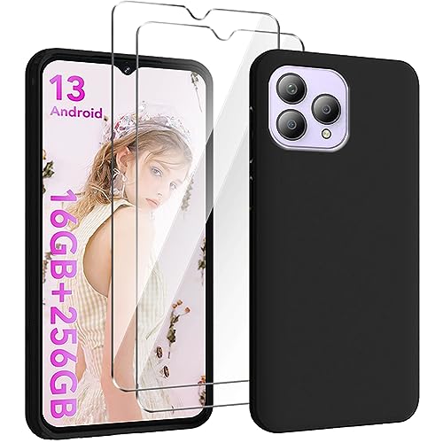 HuiYouMY Handyhülle für Cubot P80 Hülle + [2 Stück] Displayfolie Schutzfolie, Weich Black Schutzhülle Starker Schutz Silikon Case Cover TPU Schale (6.58")-Schwarz von HuiYouMY