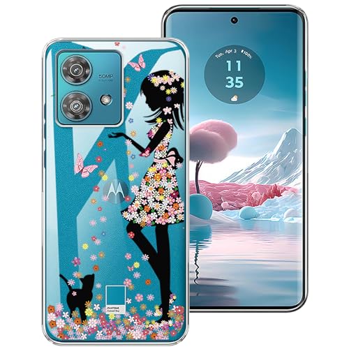 HuiYouMY Hülle Kompatibel mit Motorola Edge 40 Neo (6.55"), Weiche Silikon Handyhülle, Ultra Dünn Stoßfest Anti-Scratch Schutzhülle, Transparent TPU Hülle Für Motorola Edge 40 Neo -WM49 von HuiYouMY