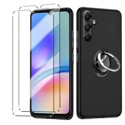 hülle und panzeglas 2Pcs Compatible with Samsung Galaxy A05S folie,mit Ring,hülle silikon stoßfest for Samsung Galaxy A05S schutzhülle schutzfolie schutzglas panzerfolie handyhülle tasche case Black von HuiYouMY