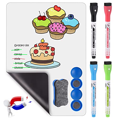 Magnetfolies Whiteboard Kühlschrank Magnettafel A4 Whiteboard Folie, Magnetfolie Selbstklebend Stark, Abwischbare Magnetfolie Memoboard für Notizen oder zur Einkaufsliste für Familie von Huiguli
