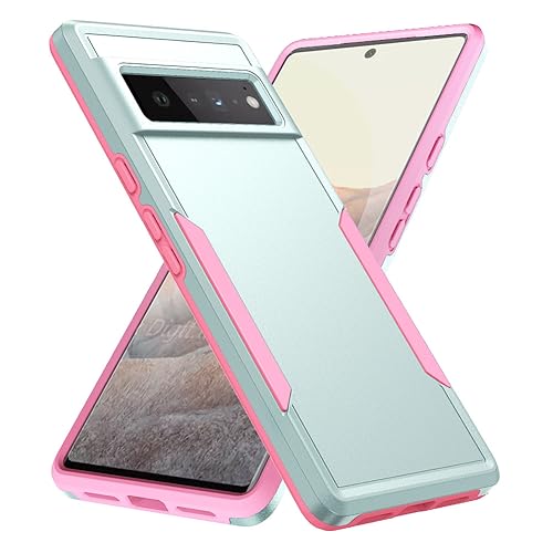 Huisyia für Google Pixel 8 Pro Handyhülle, TPU + PC Hochleistungsschutz Stoßfeste Hülle für Google Pixel 8 Pro, GrünPink von Huisyia
