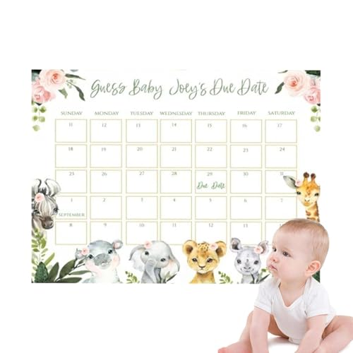 Hujinkan Geburtsvorhersagekalender, Babygeburtsvorhersagekalender,Lustiges Kalenderschild für Baby-Geburtstagsparty-Spiel | Gedenk-Fälligkeitsdatum-Baby-Kalenderschild, Geburtsdatum-Spielkalender von Hujinkan
