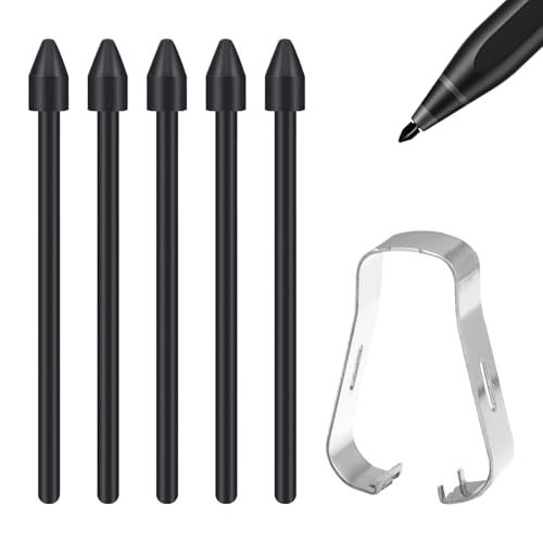 5 Stück S Pen Spitzen, S Pen Ersatzspitzen, Kompatibel mit Samsung Galaxy Tab S7, S7 FE, S8, S8+, S8 Ultra, Note 8/9 - Touch Stylus S Pen Spitzen, Inklusive Einfachem Montagewerkzeug (Schwarz) von Hukneqn