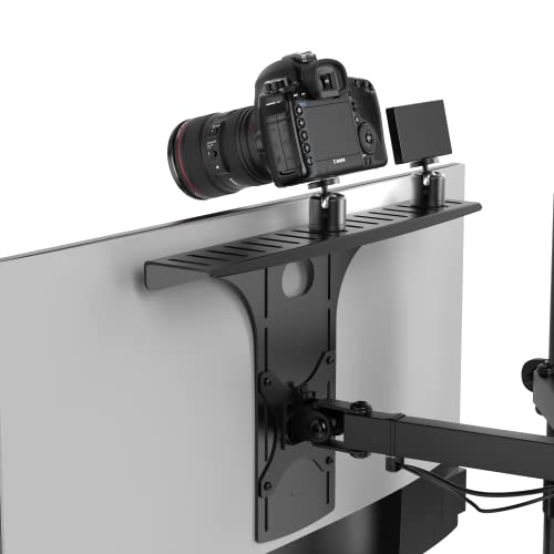 HumanCentric DSLR Monitor Halterung, Monitorregal für Schreibtisch Kamera Halterung, Webcam und Mikrofon Kamera Regal für Monitor VESA, Ersetzen Klemmstative für Kamera Schreibtisch Halterung, Groß von HumanCentric