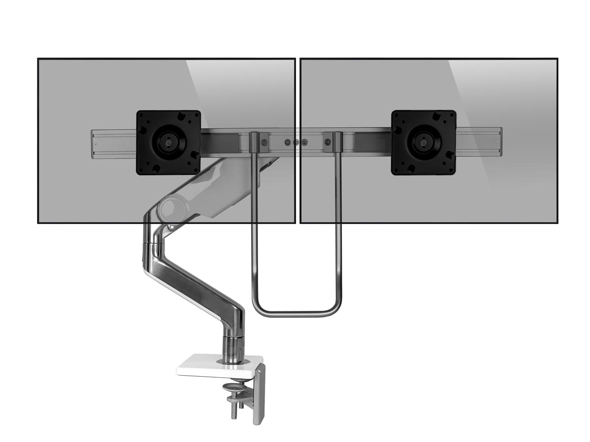 Humanscale M10 Dual Monitor Tischhalterung Klemme, schr?g, wei? (M10CMWBHW) von Humanscale