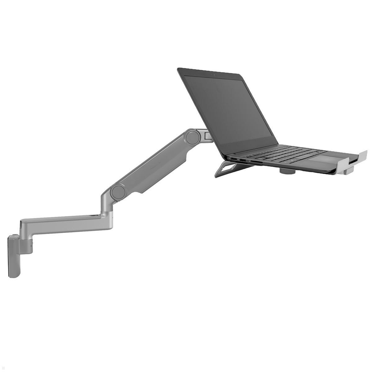 Humanscale M2.1 Laptop Wandhalterung mit Schwenkarm gerade, silber von Humanscale