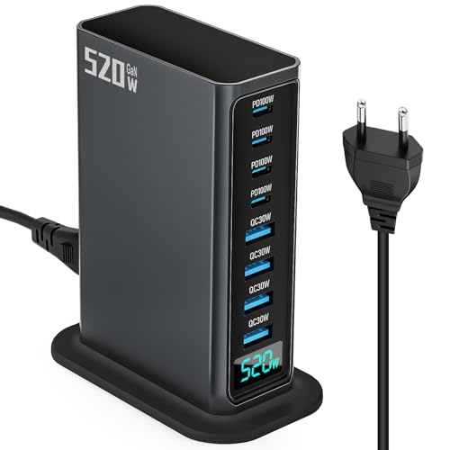 520W USB-C Ladegerät 8-Ports, 8-in-1 Schnellladegerät mit Digitalanzeige, 4 USB-C 100W und 4 USB-A QC30W, GaN III-Schnellladetechnologie, Ladestation für MacBook iPhone ipad SteamDeck 520W USB-C Ladegerät 8-Ports, 8-in-1 Schnellladegerät mit Digitalanzeige, 4 USB-C 100W und 4 USB-A QC30W, GaN III-Schnellladetechnologie, Ladestation für MacBook iPhone ipad SteamDeck von HumiLuft