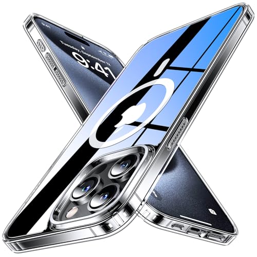 Humixx Ultra Clear Magnetic für iPhone 15 Pro Hülle, [Kompatibel mit MagSafe] [14 FT Militärischer Stoßschutz] Schlank, Aber Schützend Stoßfester Stoßfänger Handyhülle Abdeckung 6,1'' - Kristallklar von Humixx