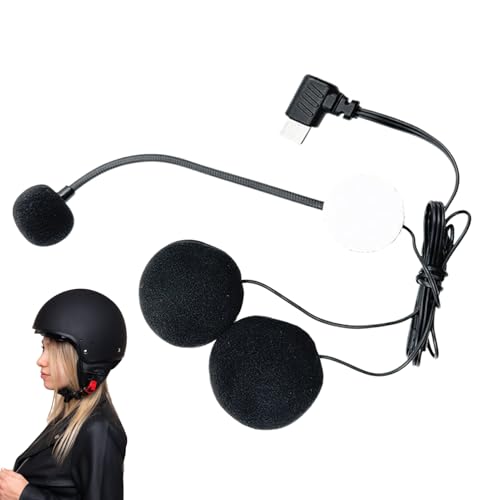 Humkopnl Helmmikrofon und Lautsprecher, Reitmikrofon, Geräuschunterdrückung, High-Definition, halbes Gesicht, wasserdicht, Typ-C-Stecker, Kopfhörer für Interviews, Vlogging Humkopnl Helmmikrofon und Lautsprecher, Reitmikrofon, Geräuschunterdrückung, High-Definition, halbes Gesicht, wasserdicht, Typ-C-Stecker, Kopfhörer für Interviews, Vlogging von Humkopnl