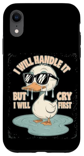 Lustige Ente Weint Sarkastisch Tier Hülle für iPhone XR Lustige Ente Weint Sarkastisch Tier Hülle für iPhone XR von Humor Geschenk Emotional Frauen Männer